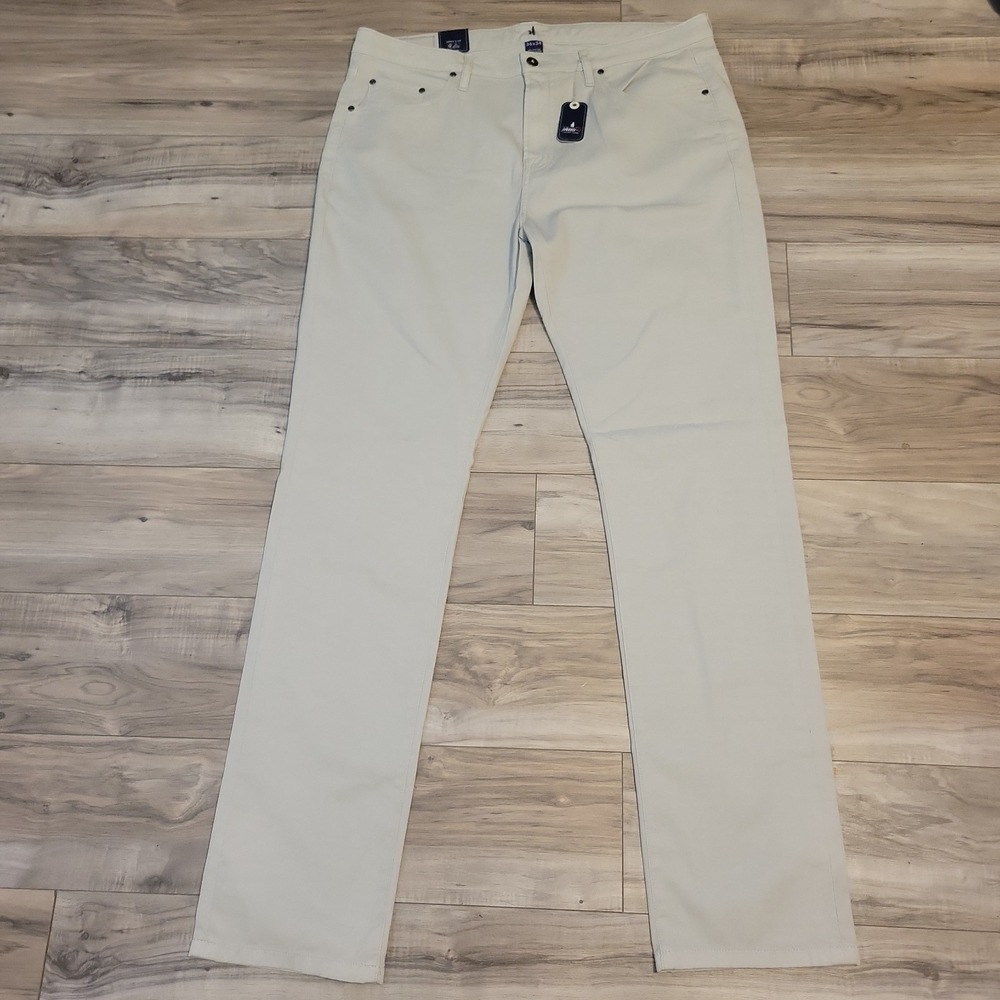 Johnnie-O Atlas Pants Mens 36X34 Chrome JMPA1830 5-Pocket Stretch Twill Chino